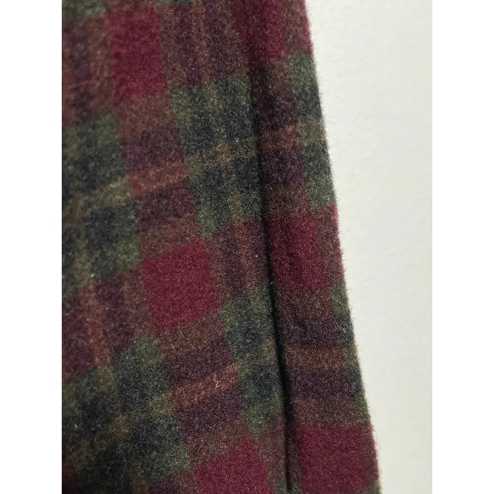 VTG Banana Republic Men's Burgundy Plaid Heavy Wool Button Up Long Slv Shirt M